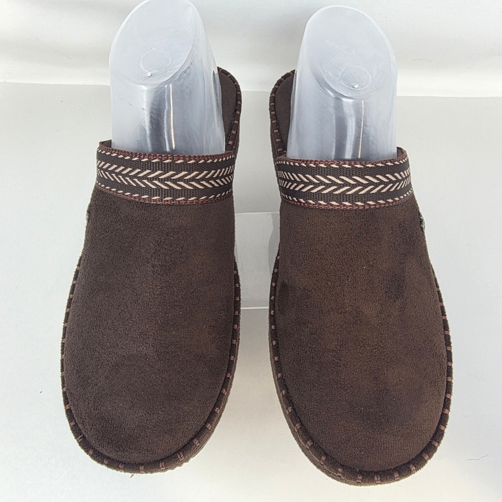 Skechers BOBS Keep It Cozy Women 9.5 114560 Chocolate Brown Slipper Clog Exc - Picture 14 of 16